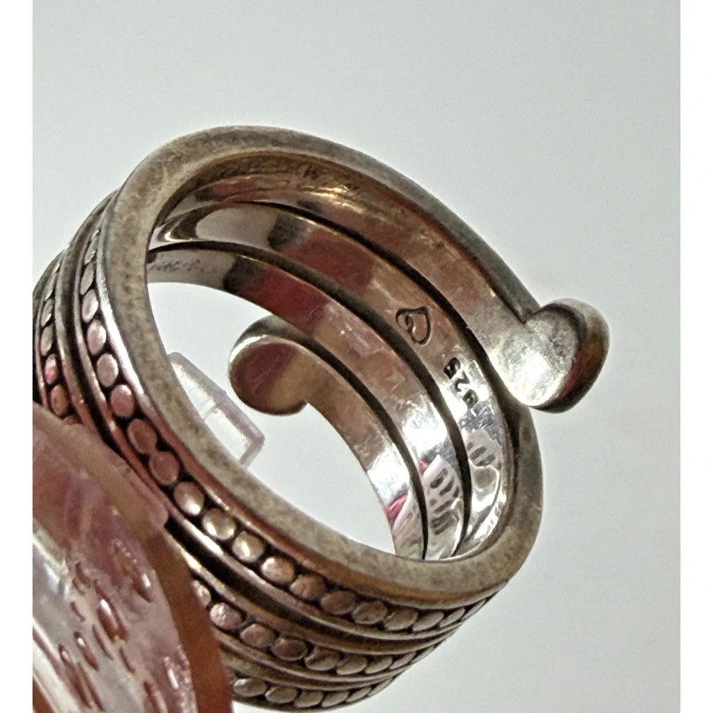 BRIGHTON 925 Sterling Silver Wide Multi-row Band Statement Ring Size 7